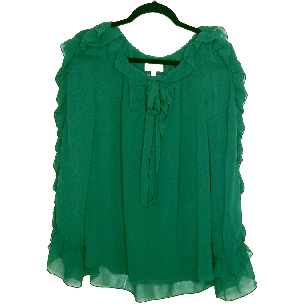 MSSP Sheer Green Blouse